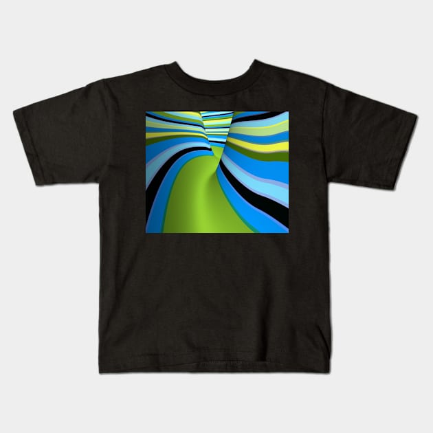 Abstract Colorful Canyon Path Kids T-Shirt by HappyGiftArt